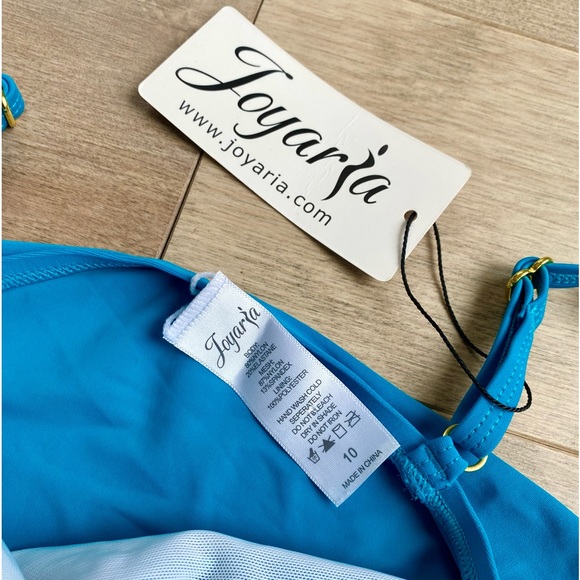 Beautiful Aqua Retro Style New With Tags One Piece Swimsuit - Picture 6 of 9